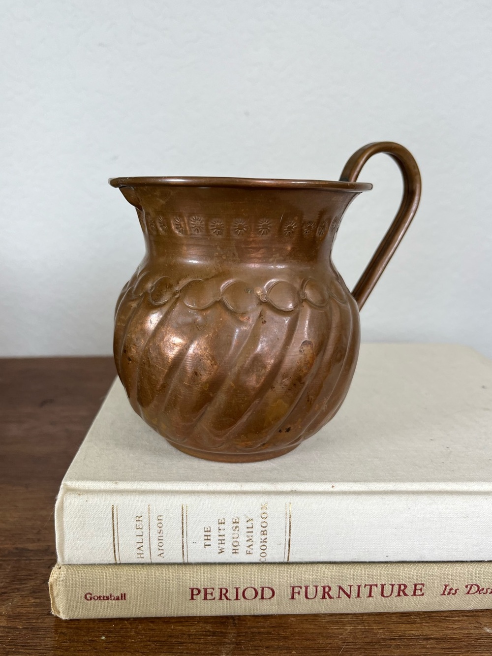 Vintage mini copper pitcher decor